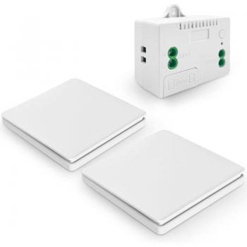 Kit di Controllo Radio per Illuminazione, Nessun Cavo Richiesto, Senza Batterie, Setup Rapido, Telecomando Esterno con Raggio di Azione Fino a 200 m (Con 2 Comandi RF e 1 Unità Ricevente)