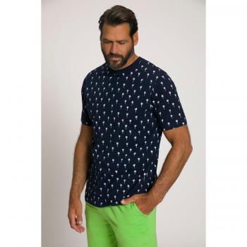 T-shirt pigiama mezze maniche blu palme uomo 5XL cotone JP1880