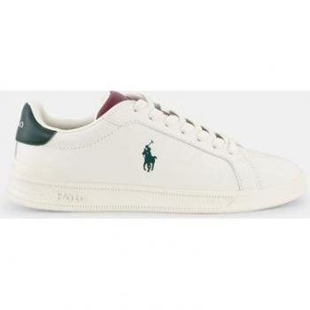 Sneakers Ralph Lauren Heritage Court II in pelle bianca con logo laterale