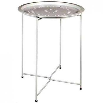 Table d'appoint moderne en métal blanc