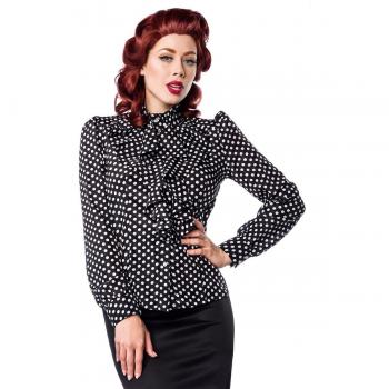 Belsira Damen Rüschenbluse Schwarz/Weiß M