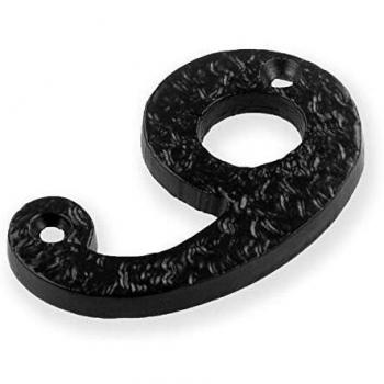 Securit Antique Country Numeral Cast Iron Large Black Door Numbers 0