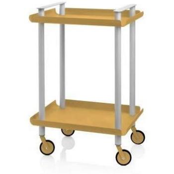 Carrito LEKY, DON HIERRO, armazón gris, 2 estantes