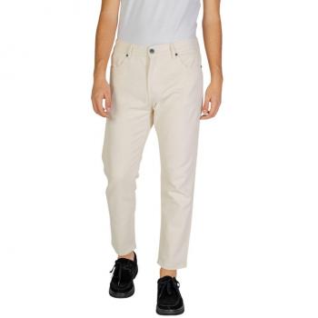 Gianni Lupo Men's Beige Slim-fit Cotton Pants, Size L
