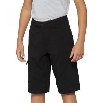 100% Pantaloncini da bici Ridecamp per ragazzi Nero XL