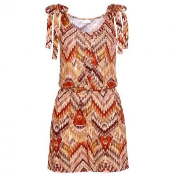 Damen‑Ethnoprint Kurzoverall Lascana – Gr. 38, sommerlich, braun