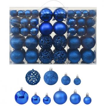 Ensemble de Décorations de Noël 100 Boules Bleues