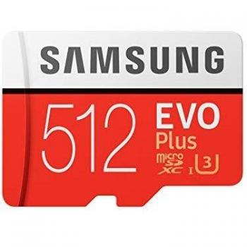 Samsung Evo+ (microSDXC, 512 GB, U3, UHS-I), Speicherkarte, Rot, Silber, Weiss