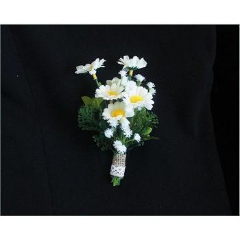 Daisy Bloom Bride’s Wrist Corsage – White & Yellow