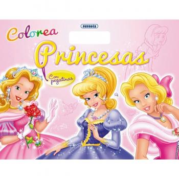 Colorea princesas con pegatinas