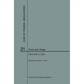 Nara: Code of Federal Regulations Title 21, Food and Drugs, Parts 800-1299, 2018