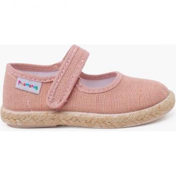 Merceditas de bebé niña de lino y suela alpargata