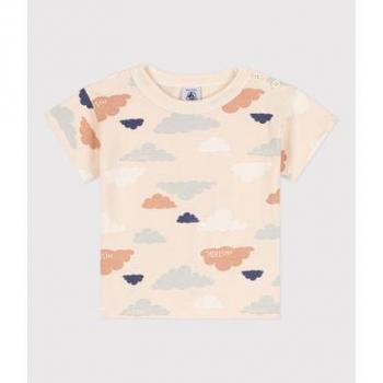 T-shirt manches courtes pour bébé Petit Bateau imprimé blanc