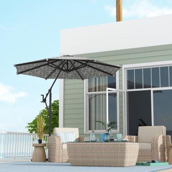 Outsunny 2-in-1 Cantilever Parasol and Market Parasol