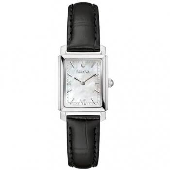 Bulova Quarzuhr, Damenuhr, Lederarmband, analog