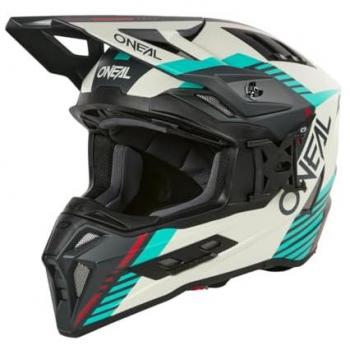 Oneal EX-SRS Quin Helm für Motocross grau/türkis 2XL