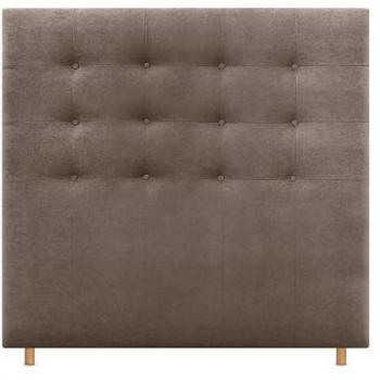 Cabecero Capitoné hasta el Suelo ACUALINE Tapizado en Tela y Polipiel Marrón para Cama Individual y Matrimonio (110cm)