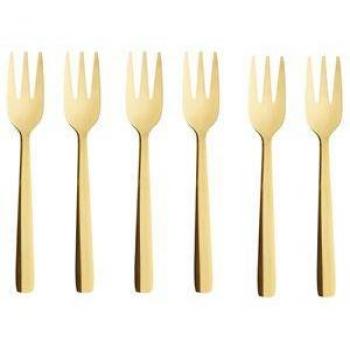 Aida RAW Kuchengabeln, 6er Set, PVD-beschichtet, edelgold