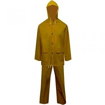 Chubasquero XL Amarillo con Capucha y Refuerzo 2 Piezas