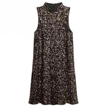 Robes courtes sans manches en sequins bruns – Superdry, taille 40