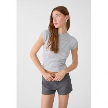 Stradivarius Strickoberteil Grau Melange S