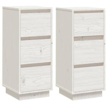 Buffet-Conjunto de 2 con Cama y Armario – Madera Pino Blanco