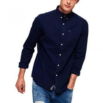 Herren-Superdry Shirt Ultimate Fischgrat Blau Größe S
