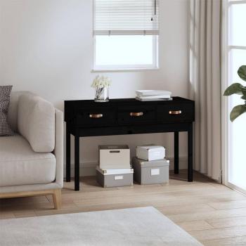 Console en bois massif noir 114x40x75 cm
