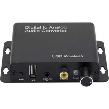 Fiber Digital to Analog Audio Converter with RCA L/R Output