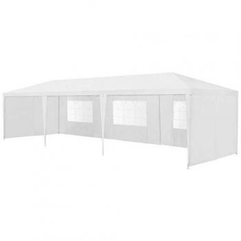 Pavillon extérieur Wedau, finition blanche, dimensions 900 × 300 × 255 cm