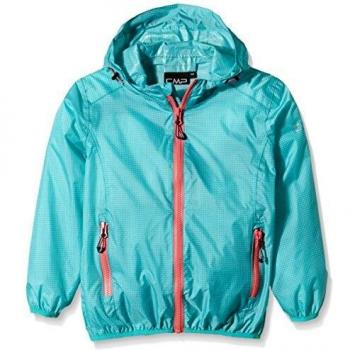 Chubasquero CMP para niña, color Tropical-V. Acqua-Corallo, tamaño 12 años