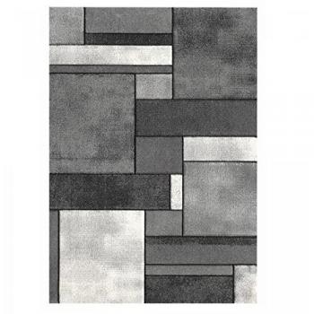 Tapis décoratif gris 60x110 motif géométrique