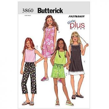 Butterick Patterns B3860 Girls Plus Pants Size 16 1/2