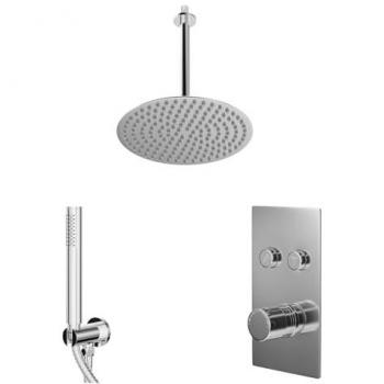 Circo 300mm Round Shower Head with Push Button Diverter Valve
