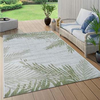 Tappeto Terrazza Robusto Beige e Verde 60x100 cm