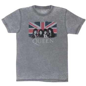 Vintage Queen Union Jack Burnout Tee – Grey, Small