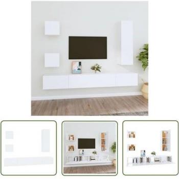 ECHOO Weißes TV-Schrank-Set für Wohnzimmer