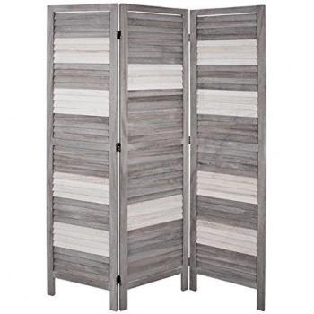Paravent Moderne Gris-Blanc