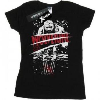 Marvel Damen X-Men Wolverine T-Shirt mit Schlitz schwarz
