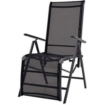VidaXL Lettino da Sole Regolabile in Alluminio e Textilene Nero