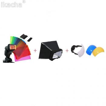 Soft Flash Diffuser and Color Gel Filters Set for Canon Nikon Sony