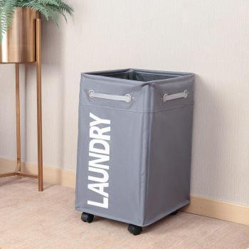Collapsible Laundry Basket with Wheels and Handles
