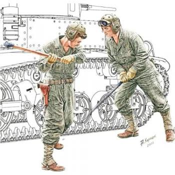 Miniart US Tank Chassis Repair Crew – Petite Figurine de Combat