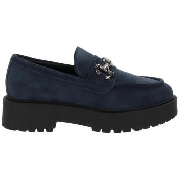 Comfortable Nerogiardini Blue Leather Loafers (US 7)