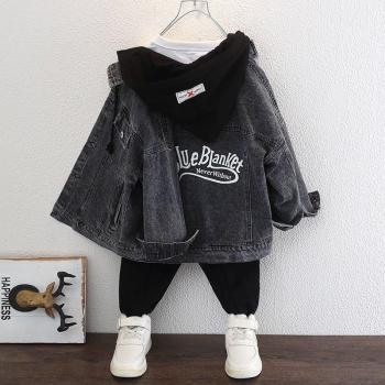 Chaqueta Denim con Capucha Para Niños de 3 a 12T