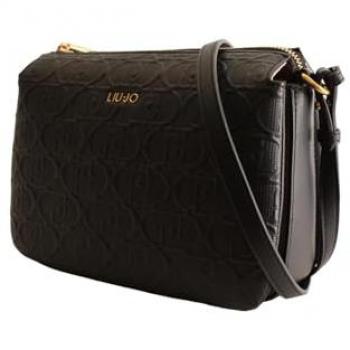 Liu Jo borsa a tracolla crossbody con trama logata nera