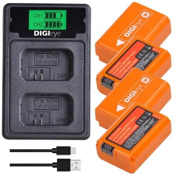 2160mAh NP-FW50 Battery Pack and Charger for Sony NEX-5 NEX-7 A33 A55 A37 A3000 A5000 A5100 A6000 A6300