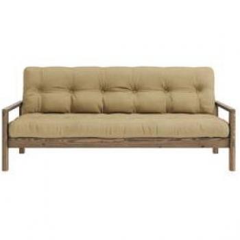 Sofa-lit noir bois, assise blé beige – Knob Karup Design