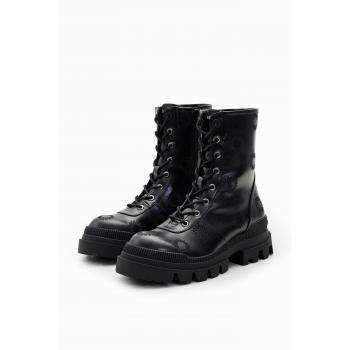 Botas Track Bordadas Negras Desigual 38