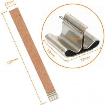 50 Wooden Candle Wicks with 13 Size Support Tabs for DIY